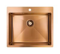Laveo Marmara évier en acier inoxydable 59x51 cm or rose SAM 810T