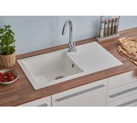 Évier Encastré Evier de Cuisine Granit Mineralite 78 x 44 Blanc respekta Denver
