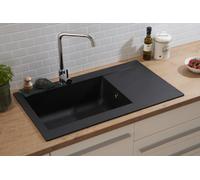 Évier Encastré Évier De Cuisine Granit Mineralite 86 X 50 Noir Respekta Denver