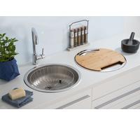 Évier Encastré Évier Rond Inox Evier de Cuisine Set respekta
