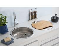 Évier Encastré Évier Rond Inox Evier de Cuisine Set respekta