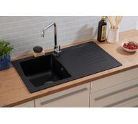 Évier Encastré Granit Minéral 86 X 50 Noir Respekta Boston