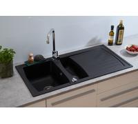 Évier Encastré Granit Mineralite 100 X 50 Noir Respekta Boston