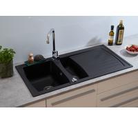 Évier Encastré Granit Mineralite 100 X 50 Noir Respekta Boston