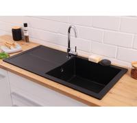 Évier Encastré Granit Optique Mineralite 100 X 50 Noir Respekta