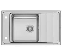 Évier Encastré Studio Evier de Cuisine 86x50cm Taille Trou Robinet, Acier Inox