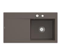 Évier encastré Style 50 Villeroy und Boch Subway 335102TR à droite, avec garniture de vidage , 900 x 510 mm, commande excentrique, bois CeramicPlus