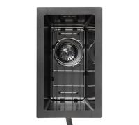 Évier étroit et profond en acier inoxydable 304 avec bonde, bonde à panier et trop-plein pour grandes cuisines, appartements, camping-cars, salles de bains 32 x 16 x 21 cm