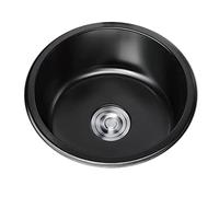 évier, Évier de cuisine rond, évier de bar, évier en acier inoxydable, évier de cuisine rond, évier de studio avec tuyau d'évacuation(40Cm)