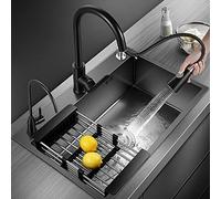 évier, Évier de lavage en acier inoxydable 304 avec accessoires for bars, garages, maisons industrielles et intérieurs(50x40 cm)