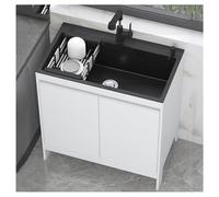 Évier Evier Monobloc En Acier Inoxydable Profondeur de la Cuve 19 Cm (7,5") Plan Travail Renforcé Comprend un Rétractable et Amovible Distributeur Savon Intégré Crépine Ronde(31.7x17.7x31.1")