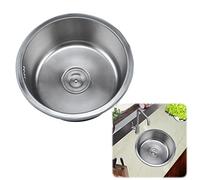 évier, Évier rond simple, évier de cuisine simple, évier de bar en acier inoxydable, évier for camping-car, lavabo(30cm/11.8in)
