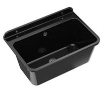 Évier Extérieur Buanderie - Évier lavoir Buanderie - Lavabo extérieur avec siphon - Lavabo mural en polypropylène - 61 x 41 x 30 cm - Large Noir - GRANITAN