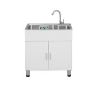 Évier extérieur en Acier Inoxydable, buanderie, buanderie Commerciale, Salle de Bain, éviers à Double cuve pour Restauration - intérieur, extérieur, Seul ou dans Un Garage