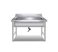 Évier Extérieur sur Pied Évier Cuisine Professionnel en Acier Inoxydable Évier Simple/Double Cuve Éviers Cuisine Modernes Cuve Simple pour Cuisine et Salle Bain Style Campagnard