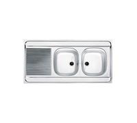 Franke Évier à poser Man – 2 cuves, 1 égouttoir – Inox lisse – 120x60
