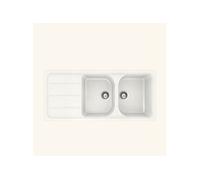 Evier granit blanc FORMHAUS 2 bacs 1 égouttoir