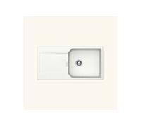 Evier granit blanc MANHATTAN 1 grand bac 1 égouttoir