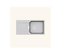 Evier granit gris clair MANHATTAN 1 grand bac 1 égouttoir