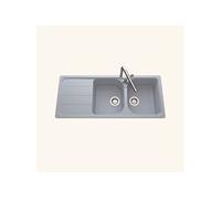 Evier granit gris FORMHAUS 2 bacs 1 égouttoir