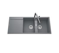 Évier granit gris Luisina TAM TAM 2 bacs 1 égouttoir