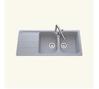 Évier granit gris Schock FORMHAUS 2 bacs 1 égouttoir 500x1160