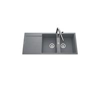 Evier granit gris TAM TAM 2 bacs 1 égouttoir