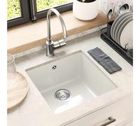 vidaXL Évier de cuisine Noir 370 x 460 mm 80% quartz et 20% résine