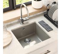 vidaXL Évier Noir 370 x 460 mm 80% Quartz et 20% Résine