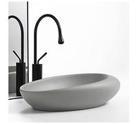 Évier gris avec bonde pop-up pour salle de bain au-dessus du comptoir Évier à poser Slish Moderne Sin Art
