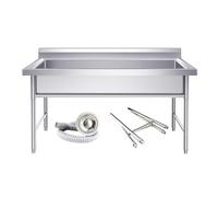 Évier industriel extérieur en acier inoxydable 304 pour cuisine commerciale, camping-car, restauration, indépendant, 120 x 60 x 50 cm, pour ferme, atelier, préparation des aliments