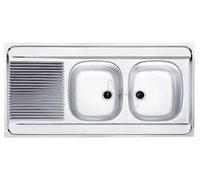 Franke Évier à poser Man – 2 cuves, 1 égouttoir – Inox lisse – 120x60