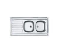 Evier inox 18/10 à poser réversible Man 721 - 2 cuves + 1 égouttoir - sans vidage - 120x60cm -