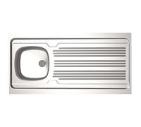 Evier inox 18/10 à poser réversible - Moderna - 1 cuve + égouttoir + 120x60cm