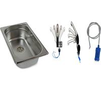 Evier inox 265x160x100 mm robinet camping + pompe Vito Hymer Adria Knaus