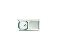 Evier Inox à Encastrer 18/10 Réversible 1Bac + 1 Egouttoir 86X50cm -