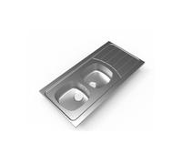 Evier inox à poser réversible 1200x600mm 2 cuves
