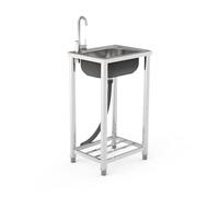 Évier Inox Cuisine 1 Bac, Evier Exterieur Lavabo Mobile Evier Multifonction Avec Robinet Plonge Inox Lavabo Sur Pied Évier Commercial pour Garage Entrepôt Buanderie 42X37cm