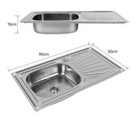 Évier INOX DE CUISINE 1 BAC ET PLAQUE DE FILTRE À EAU ENCASTRABLE ÉVIER POUR CUISINE