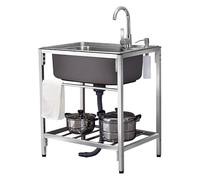 Évier Inox de Cuisine 1 Bac Évier sur Pieds en Acier Inox Anti-Eclaboussures Lavabo Inox Professionnel pour Faire la Plonge Cuisine de Restaurants, Salle de Bain, Garages, Entrepôts ( Color : 23.6*17.