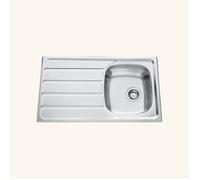 Evier inox lisse ROCK 1 bac 1 égouttoir