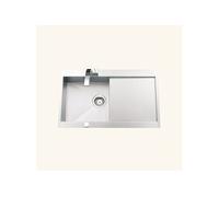 Evier inox lisse RIKAS 1 bac 1 égouttoir