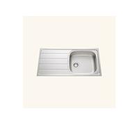 Evier inox lisse ROCK 1 grand bac 1 égouttoir