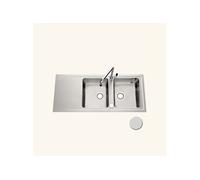 EWI Evier cuisine à encastrer 2 bacs + 1 égouttoir Améthyste - Inox - 116 x 51 cm