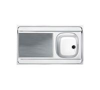 EVIER INOX MONOBLOC A POSER 80-60 1 CUVE - 1 EGOUTTOIR 18 AVEC CADRE