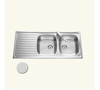 Evier inox nid d'abeille SCALDIS 2 bacs 1 égouttoir