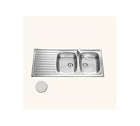Evier inox nid d'abeille SCALDIS 2 bacs 1 égouttoir