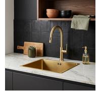 Evier Inoxa évier 1 cuve seule 54x44 en inox or brossé Essebagno