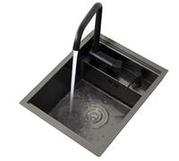 Évier invisible en acier inoxydable - Lavabo pour les mains de camping-car avec couvercle - Économie d'espace - Pour restaurant et garde-manger - Facile à nettoyer (30 x 45 x 22 cm)