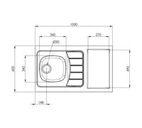 Evier kitchenette ISEO 1 cuve inox L1000mm - MODERNA - CPBD100A30